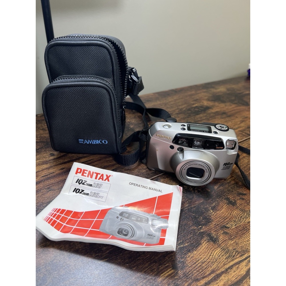 Pentax IQZoom 160 35mm Film Camera Point and Shoot Silver Compact Needs Battery